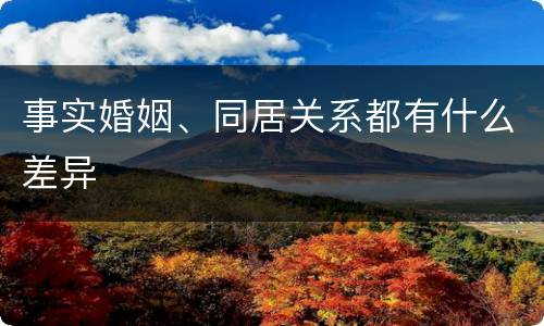 事实婚姻、同居关系都有什么差异