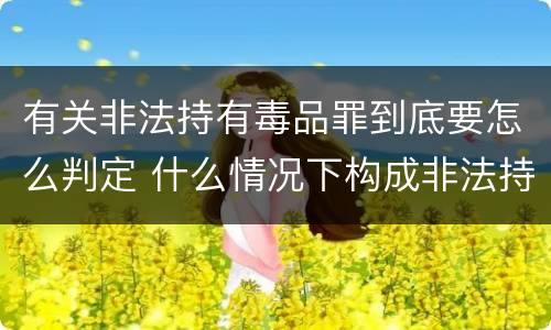 有关非法持有毒品罪到底要怎么判定 什么情况下构成非法持有毒品罪