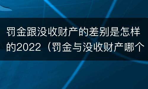 罚金跟没收财产的差别是怎样的2022（罚金与没收财产哪个优先）