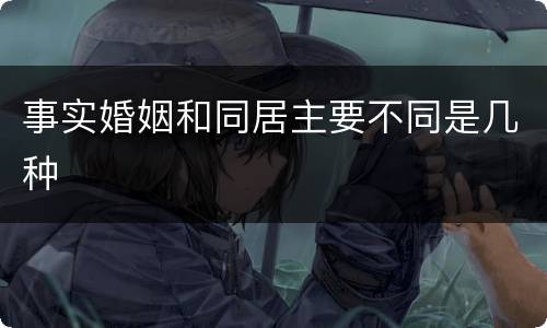 事实婚姻和同居主要不同是几种
