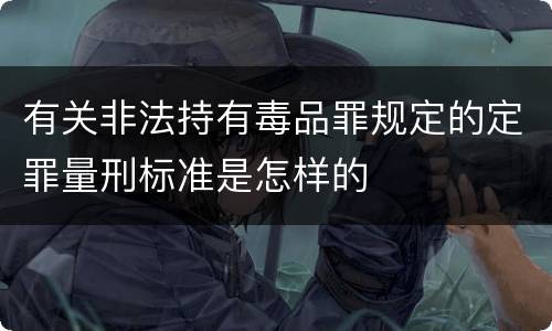 有关非法持有毒品罪规定的定罪量刑标准是怎样的
