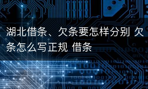 湖北借条、欠条要怎样分别 欠条怎么写正规 借条
