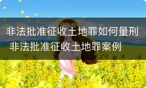 非法批准征收土地罪如何量刑 非法批准征收土地罪案例