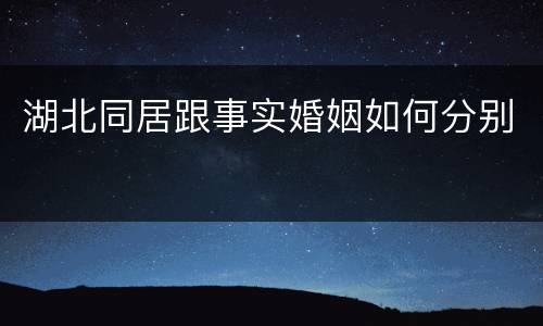 湖北同居跟事实婚姻如何分别