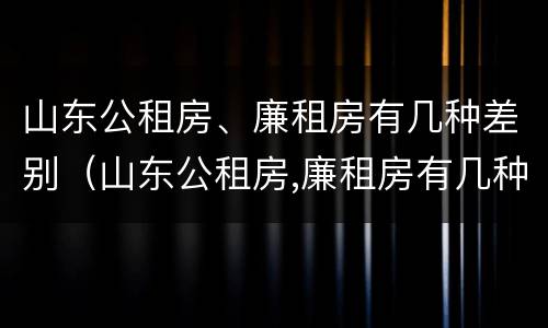 山东公租房、廉租房有几种差别（山东公租房,廉租房有几种差别吗）