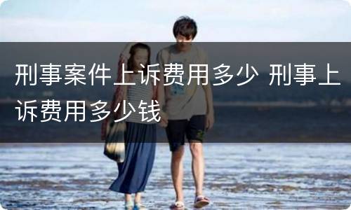 刑事案件上诉费用多少 刑事上诉费用多少钱
