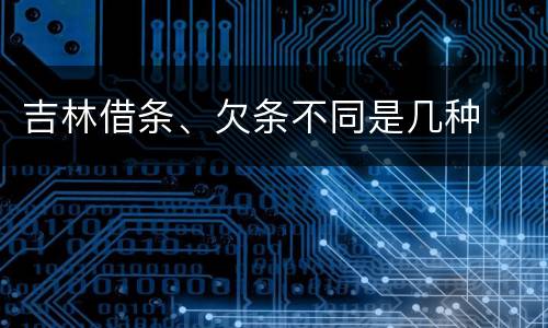吉林借条、欠条不同是几种