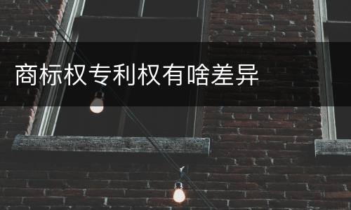 商标权专利权有啥差异