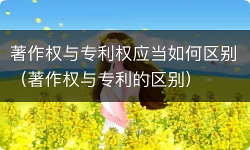 著作权与专利权应当如何区别（著作权与专利的区别）