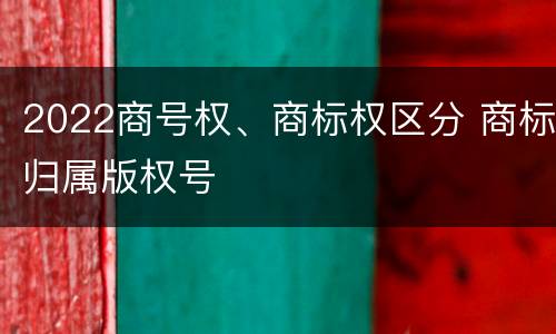 2022商号权、商标权区分 商标归属版权号