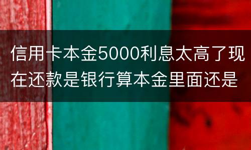 信用卡本金5000利息太高了现在还款是银行算本金里面还是算利息里面