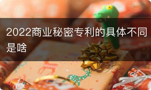2022商业秘密专利的具体不同是啥