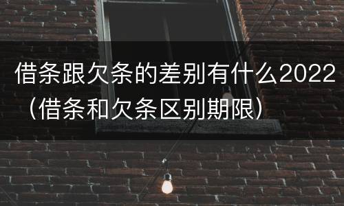 借条跟欠条的差别有什么2022（借条和欠条区别期限）