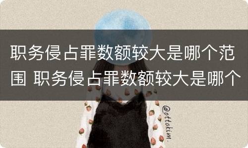 职务侵占罪数额较大是哪个范围 职务侵占罪数额较大是哪个范围的罪名
