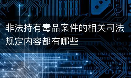 非法持有毒品案件的相关司法规定内容都有哪些