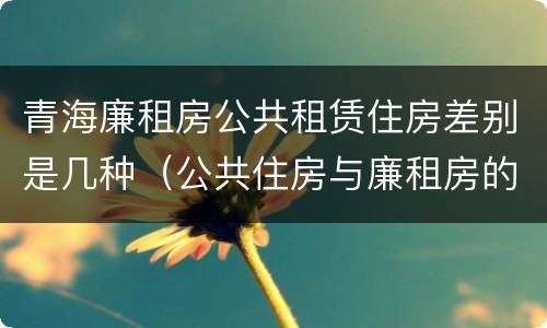 青海廉租房公共租赁住房差别是几种（公共住房与廉租房的区别）