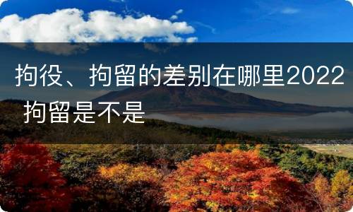 拘役、拘留的差别在哪里2022 拘留是不是