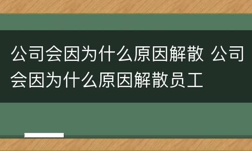 公司会因为什么原因解散 公司会因为什么原因解散员工