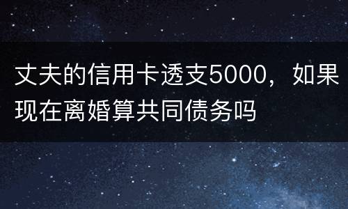 丈夫的信用卡透支5000，如果现在离婚算共同债务吗