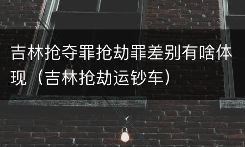 吉林抢夺罪抢劫罪差别有啥体现（吉林抢劫运钞车）