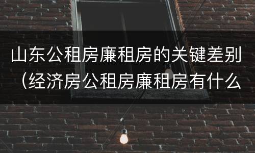 山东公租房廉租房的关键差别（经济房公租房廉租房有什么区别）