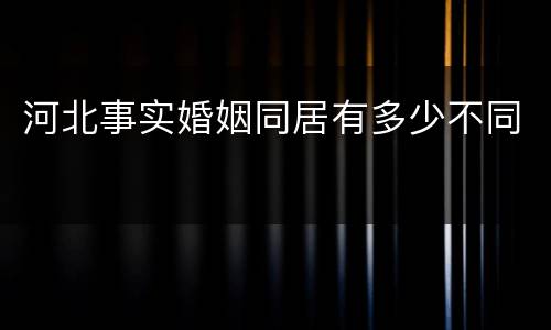 河北事实婚姻同居有多少不同