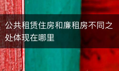 公共租赁住房和廉租房不同之处体现在哪里