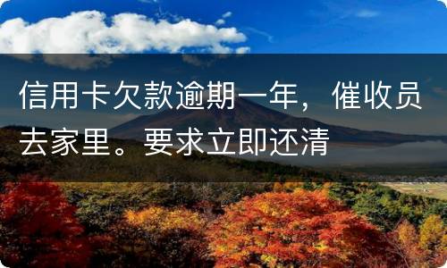信用卡欠款逾期一年，催收员去家里。要求立即还清