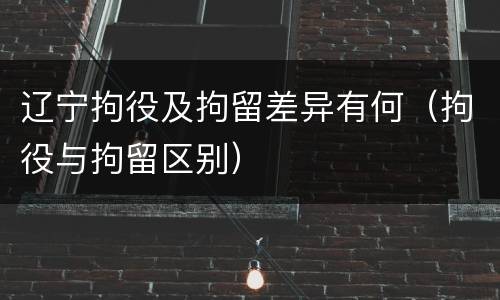 辽宁拘役及拘留差异有何（拘役与拘留区别）