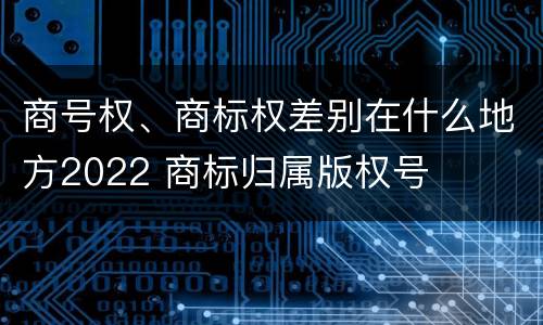 商号权、商标权差别在什么地方2022 商标归属版权号