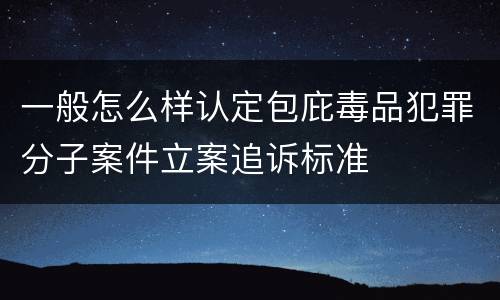 一般怎么样认定包庇毒品犯罪分子案件立案追诉标准