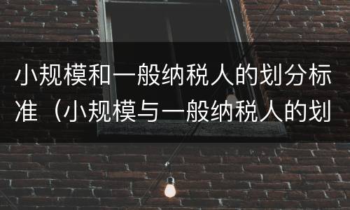 小规模和一般纳税人的划分标准（小规模与一般纳税人的划分标准）