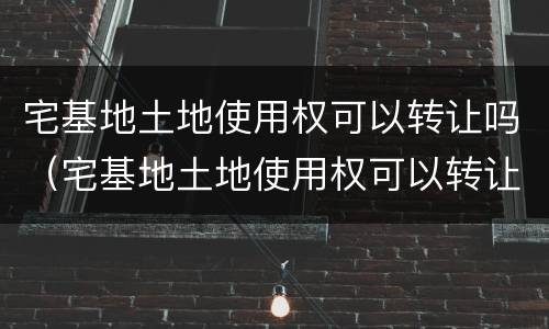 宅基地土地使用权可以转让吗（宅基地土地使用权可以转让吗多少钱）