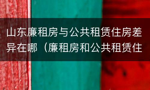 山东廉租房与公共租赁住房差异在哪（廉租房和公共租赁住房的区别）