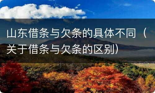 山东借条与欠条的具体不同（关于借条与欠条的区别）