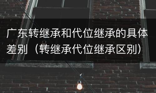 广东转继承和代位继承的具体差别（转继承代位继承区别）