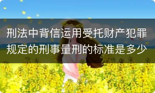 刑法中背信运用受托财产犯罪规定的刑事量刑的标准是多少