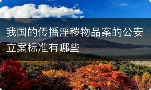 我国的传播淫秽物品案的公安立案标准有哪些