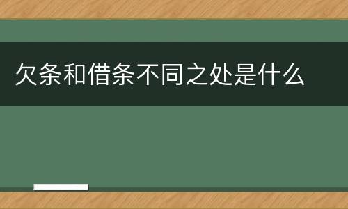 欠条和借条不同之处是什么