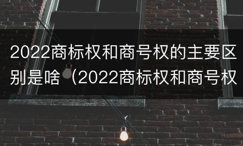 2022商标权和商号权的主要区别是啥（2022商标权和商号权的主要区别是啥呀）