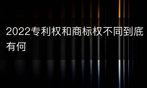2022专利权和商标权不同到底有何