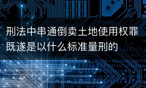 刑法中串通倒卖土地使用权罪既遂是以什么标准量刑的