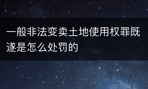 一般非法变卖土地使用权罪既遂是怎么处罚的