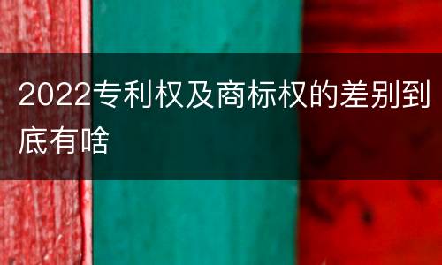 2022专利权及商标权的差别到底有啥