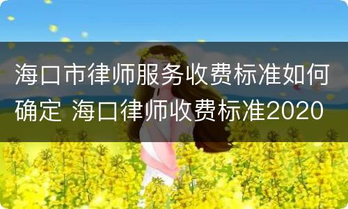 海口市律师服务收费标准如何确定 海口律师收费标准2020
