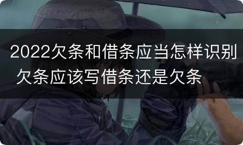 2022欠条和借条应当怎样识别 欠条应该写借条还是欠条
