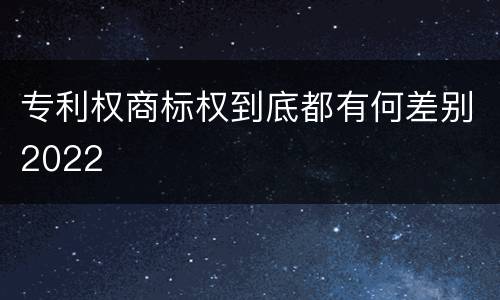 专利权商标权到底都有何差别2022