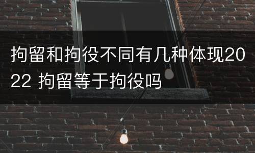 拘留和拘役不同有几种体现2022 拘留等于拘役吗
