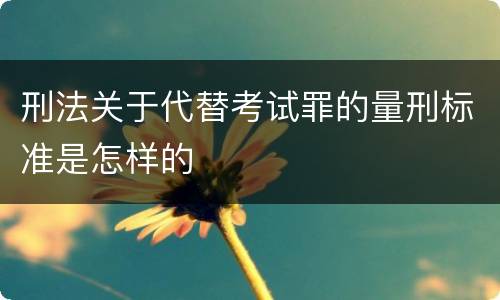 刑法关于代替考试罪的量刑标准是怎样的