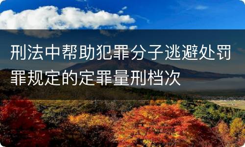 刑法中帮助犯罪分子逃避处罚罪规定的定罪量刑档次